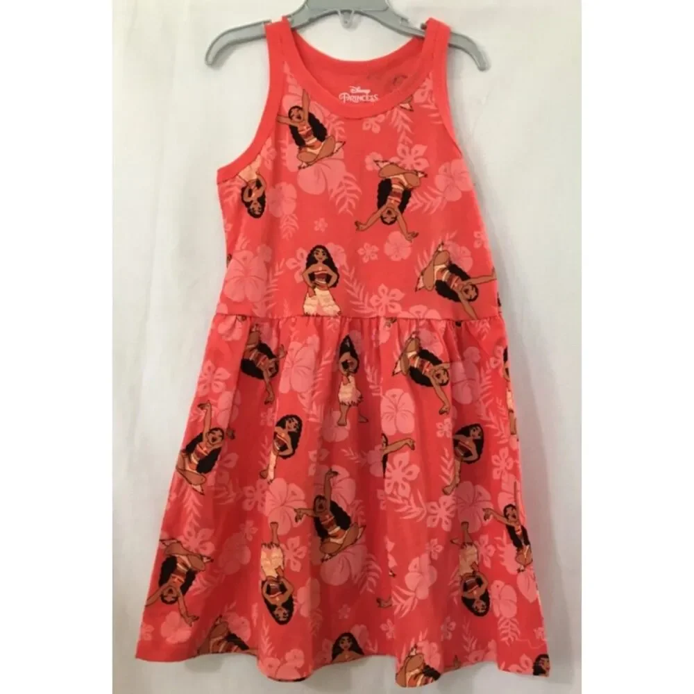 Girls Sz Medium 7/8 Sleeveless MOANA Casual Wear Dress DISNEY